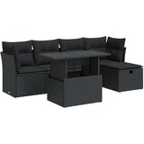 vidaXL 6-dijelni set vrtnih sofa s jastucima crni od poliratana | shoptok.hr
