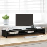vidaXL Stojalo za zaslon črni hrast 100x24x13 cm inženirski les | Shoptok.si