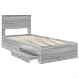  Okvir za krevet Sivi Sonoma i srebrna 75 x 190 cm | shoptok.hr