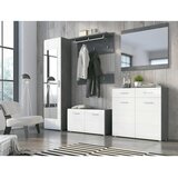 Modern Living Garderobna Klop Salve, Bela, Barva Sivega Hrasta | Shoptok.si