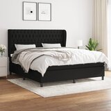 vidaXL Box spring postelja z vzmetnico črna 180x200 cm blago | Shoptok.si
