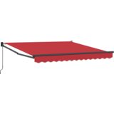 vidaXL Ročna retractibilna tenda Rdeča 300x250 cm, Tenda za zamenjavo tkanine za okvir 3x2,5 m Rdeča | Shoptok.si