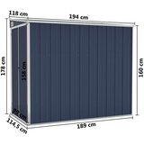 vidaXL Zidno vrtno spremište antracit 118 x 194 x 178 cm čelično | shoptok.hr