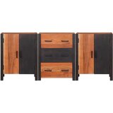 Ormarić Komoda 3 pcs Smeđa 55 x 30 x 75 cm Čvrsto drvo akacije | shoptok.hr