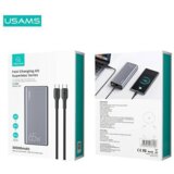 Usams zunanja baterija powerbank 30.000 mAh US-CD165 Quick Charge / PD 65W z LCD-jem / 3x izhod - črn | Shoptok.si