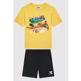Diadora Komplet majica in športne kratke hlače Playground 102.178252 Rumena Regular Fit