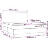  box spring s madracem LED svjetlosivi 160x200 cm baršun | shoptok.hr