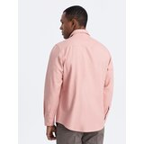 Ombre Men's REGULAR FIT shirt with pocket - pink | Shoptok.si