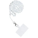  Obesek za telefon CRYSTAL DIAMOND / dolžina vrvice 74cm (37cm v zanki) / okoli vratu bel | Shoptok.si