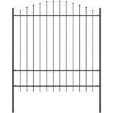 vidaXL Panel ograde s vrhom Set od 5 Siva Čelik obložen prahom Produživo Cijene