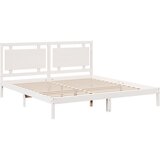  Dugi okvir kreveta bez madraca bijeli 200 x 210 cm masivno drvo | shoptok.hr