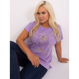 Fashion Hunters Light purple blouse plus size with slits Cene