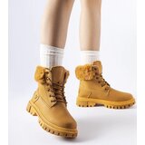 Gemre Brown boots with decorative fur by Alberta Cene