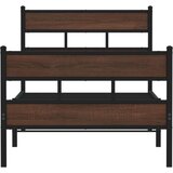 vidaXL Posteljni okvir brez vzmetnice z vzglavjem/vznožjem 100x190 cm | Shoptok.si