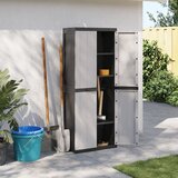 vidaXL Vanjski ormarić za pohranu sivo-crni 65 x 37 x 165 cm PP | shoptok.hr