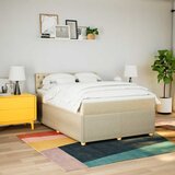  Krevet s oprugama i madracem krem 160x200 cm od tkanine | shoptok.hr