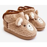 Kesi Children's insulated slippers with teddy bear, beige Eberra Cene