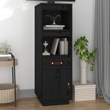 vidaXL Visoka omara črna 34x40x108,5 cm trdna borovina Cene