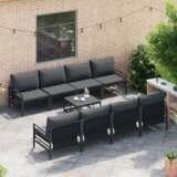vidaXL Sjedeća garnitura za vrt 9 pcs Antracit 70 x 70.5 x 31.5 cm | shoptok.hr