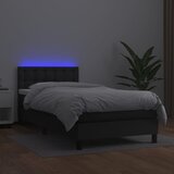 Krevet box spring s madracem LED crni 90x190 cm od umjetne kože | Eponuda.ba