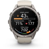 Garmin multisport GPS sat fēnix 9 Pro inReach 43 mm, titanij, silikonski remen maglovito sive / tamne pješčane boje | shoptok.hr