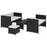 The Living Store Vrtna garnitura z blazinami 5-delna poli ratan črna - Zunanji Komplet Pohištva, (21422414) | Shoptok.si