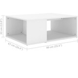  Stolić za kavu bijeli 90 x 67 x 33 cm od konstruiranog drva | Eponuda.com