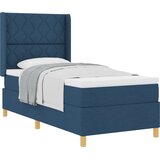 vidaXL spring krevet s uzglavljem Plava 90 x 200 cm tkanina - Plava 90 x 200 cm Dizajn s rombovima | shoptok.hr