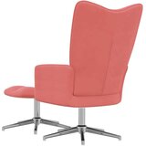  Stol za sproščanje s stolčkom roza žamet, (20935445) | Shoptok.si