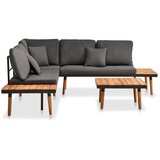  The Living Store Vrtna sedežna garnitura z blazinami 4-delna trden akacijev les - Sedežna Garnitura, (21445232) | Shoptok.si