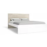 Marckeric Bijeli/u prirodnoj boji bračni krevet u dekoru hrasta 140x190 cm Sahara –
