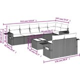  9-dijelni set vrtnih sofa od poliratana s jastucima sivi | shoptok.hr