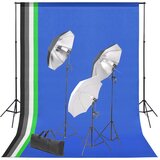 vidaXL Oprema za fotografski studio s pozadinama i setom rasvjete Cijene