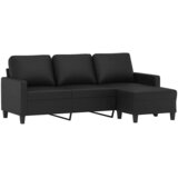  Trosjed s tabureom crni 180 cm od umjetne kože | shoptok.hr