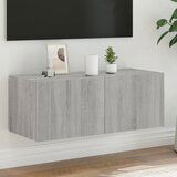 Maison Chic Stenska TV omarica - TV stojalo - Televizijska omarica z LED lučkami siva sonoma 80x35x31 cm, (21701229) | Shoptok.si