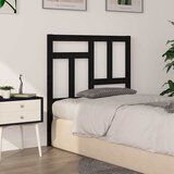  Uzglavlje za krevet crno 95,5 x 4 x 100 cm od masivne borovine | shoptok.hr