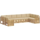 Set vanjskih sofa 10 pcs Bijela i bež 363 x 187,5 x 73 cm | shoptok.hr