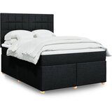 vidaXL Krevet s oprugama i madracem crni 160x200 cm od tkanine | shoptok.hr