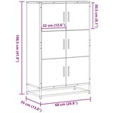  Visoka ploča crna 68x35x106,5 cm Konstruirano drvo i metal | shoptok.hr