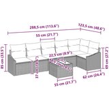  7-dijelna garnitura za vrt s jastucima bež poli ratan | shoptok.hr