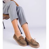 Gemre Green women's eco-suede loafers with bow Sarina | shoptok.hr