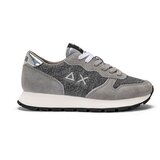 Scarpe Sportive Bambina Sun68 Ally Glitter - Grigio Medio, Tomaia In Mesh E Suede, Taglia 34