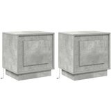 Noćni ormarići s LED svjetlima 2 kom Siva betonska 44x34 5x45 cm | shoptok.hr