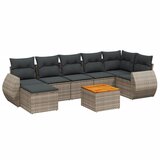Maison Chic Seti vrtnega pohištva - Vrtna garnitura - Vrtni pohištvo set 8-delna z blazinami siv poli ratan, (21800226) | Shoptok.si