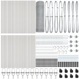 vidaXL Šesterokotna ograja 0.6x100 m pocinkano jeklo, Ograjni Stebri z Ostrim Kovanjem 13 kos Ø32 mm 80 cm pocinkano jeklo | Shoptok.si