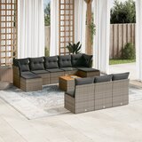  11-dijelni set vrtnih sofa od poliratana s jastucima sivi | shoptok.hr