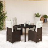  5-dijelni vrtni bistro set od poliratana s jastucima smeđi | shoptok.hr