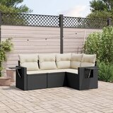  4-dijelni set vrtnih sofa od poliratana s jastucima crni | shoptok.hr