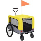  2-u-1 prikolica za bicikl i kolica za kućne ljubimce žuto-siva | shoptok.hr