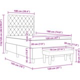  Krevet s kutijom s madracem i klupom tamno zeleni 120x190 cm baršun | shoptok.hr